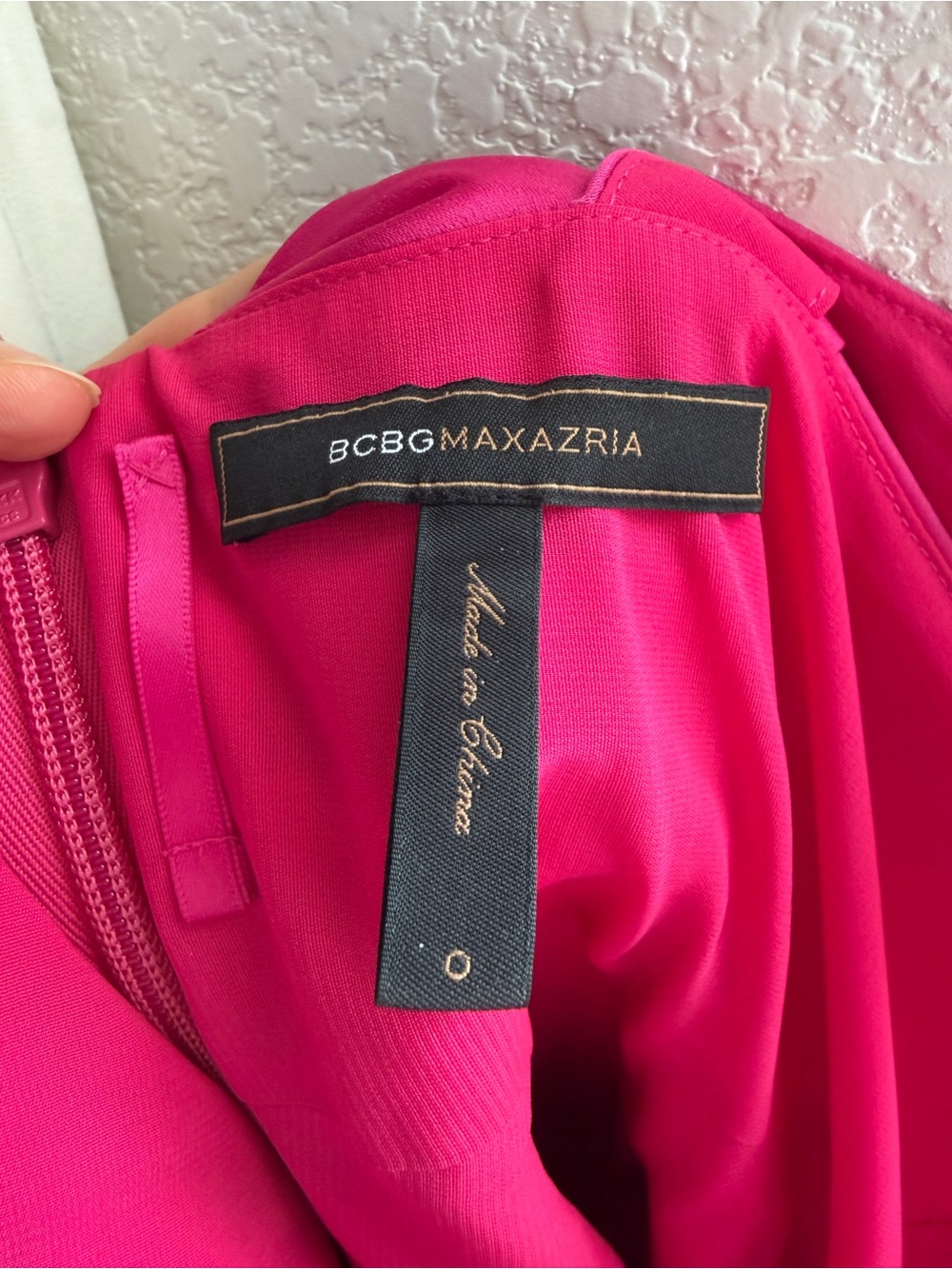 BCBGMaxAzria Hot Pink Bandage V-Neck Cocktail Dress - Picture 3 of 5